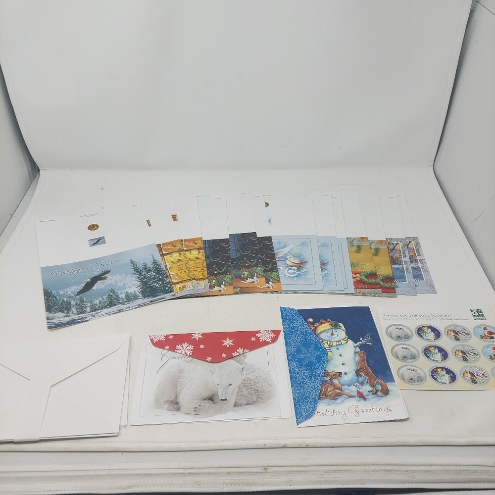 Lot Of 15 American Legion Christmas Cards Envelopes Assorted Designs Vintage